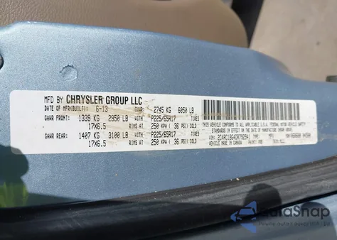 2013 Chrysler Town & Country Touring z USA, uszkodzony, nr VIN 2C4RC1BG4DR792941